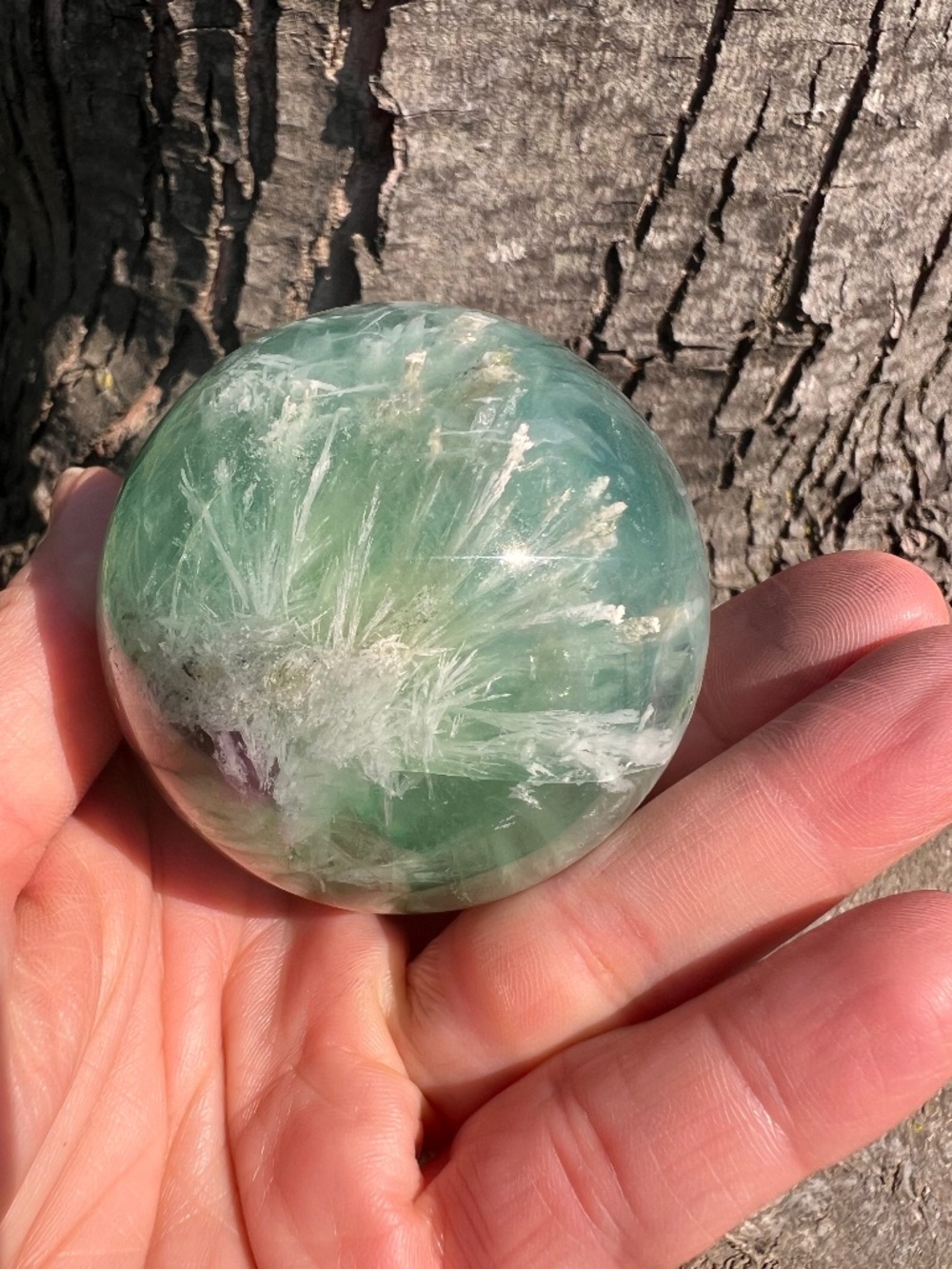 Feather (3) fluorite sphere | crystal